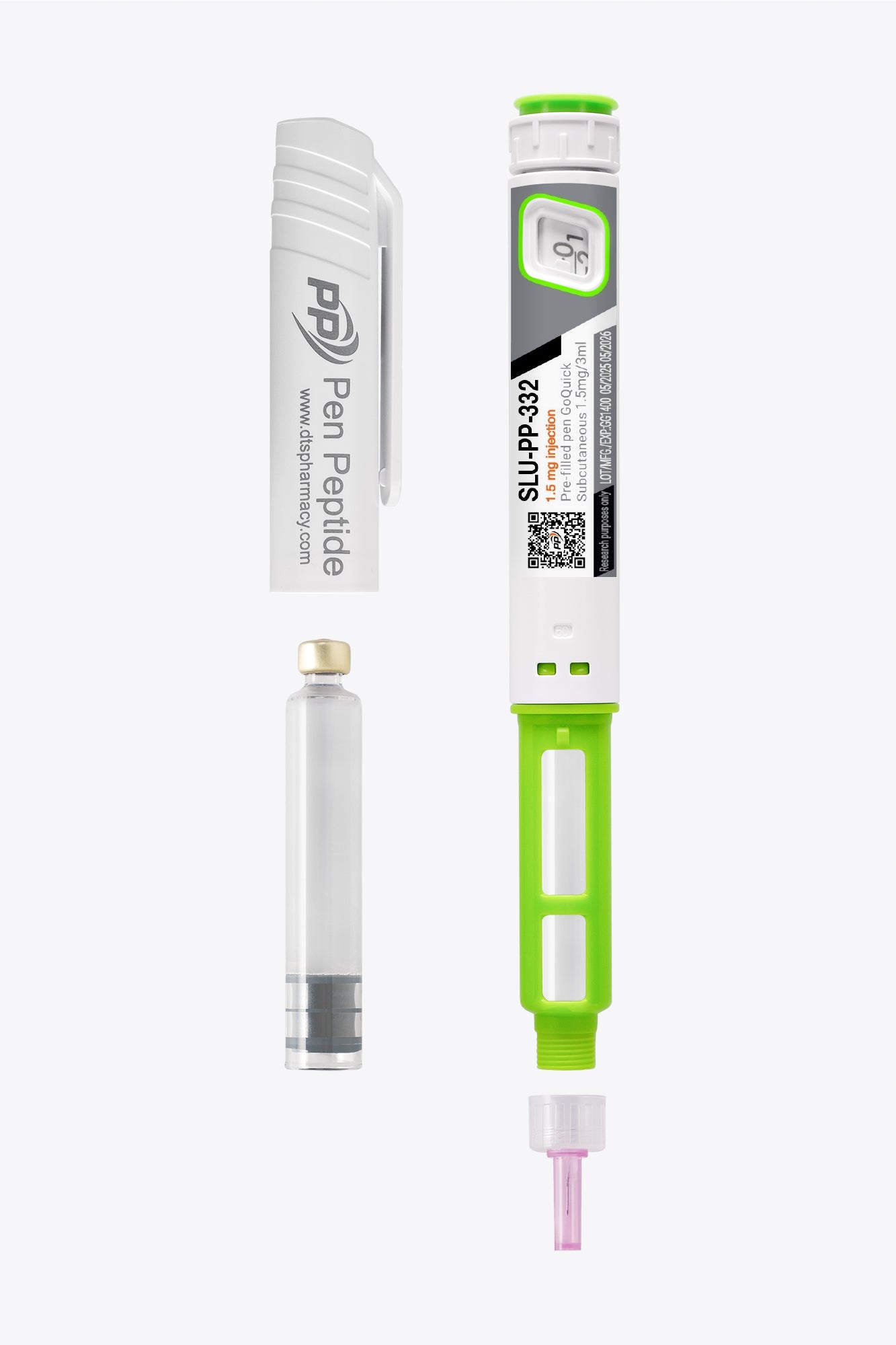 Pluma SLU-PP-332 1.5mg - fórmula estabilizada para administración subcutánea.