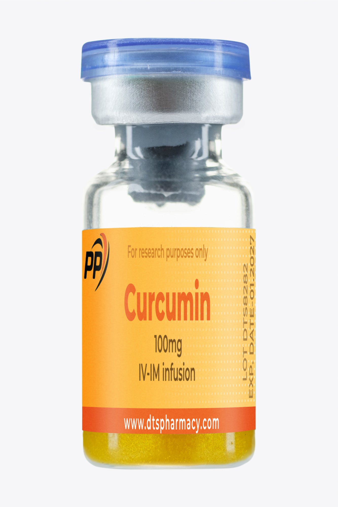 Vial con Curcumina 100 mg para administración intravenosa e intramuscular