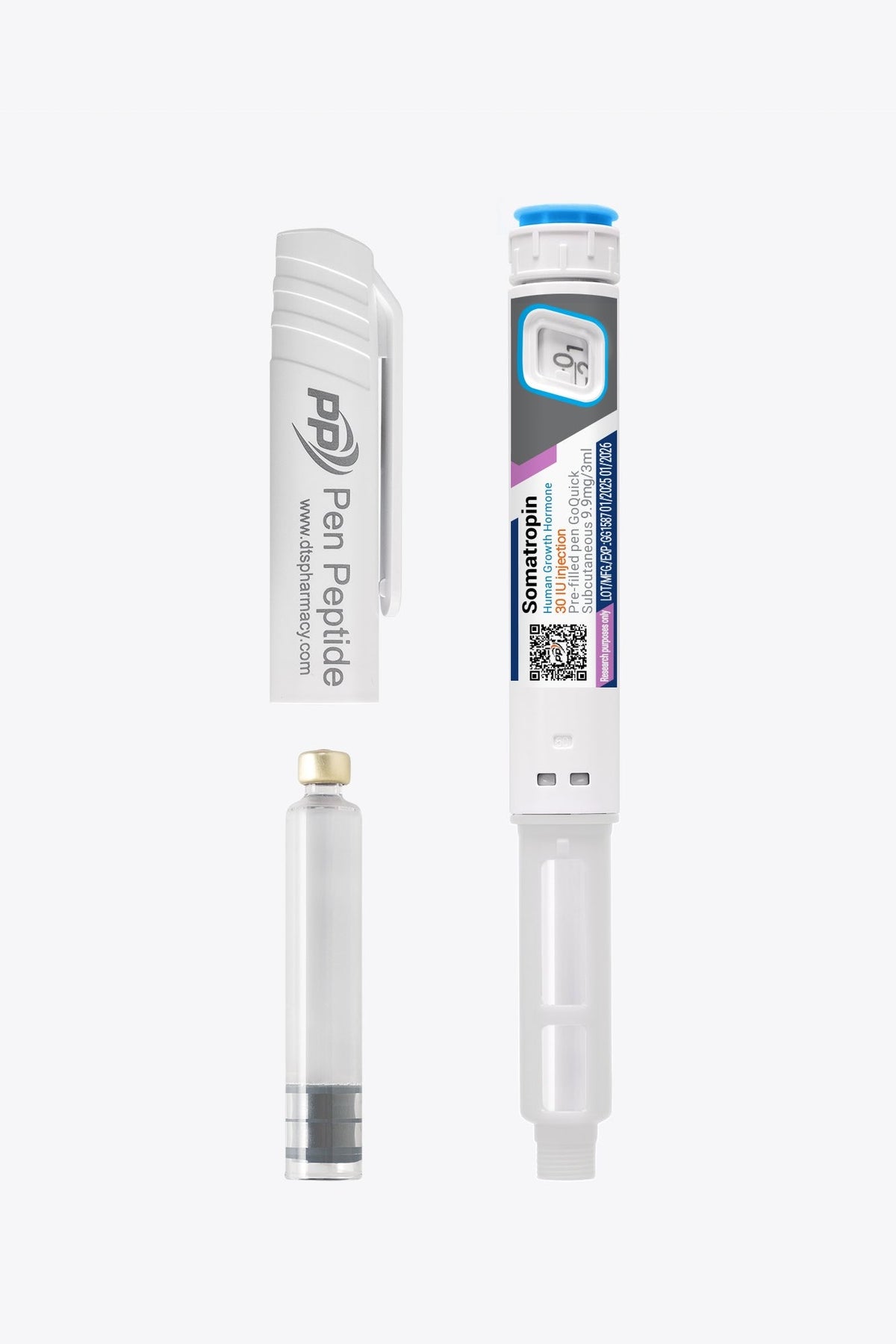 Péptido Somatropin (Human Growth Hormone) 30 IU en una pluma