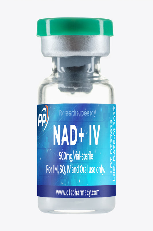 Vial con NAD+ 500 mg para administración intravenosa